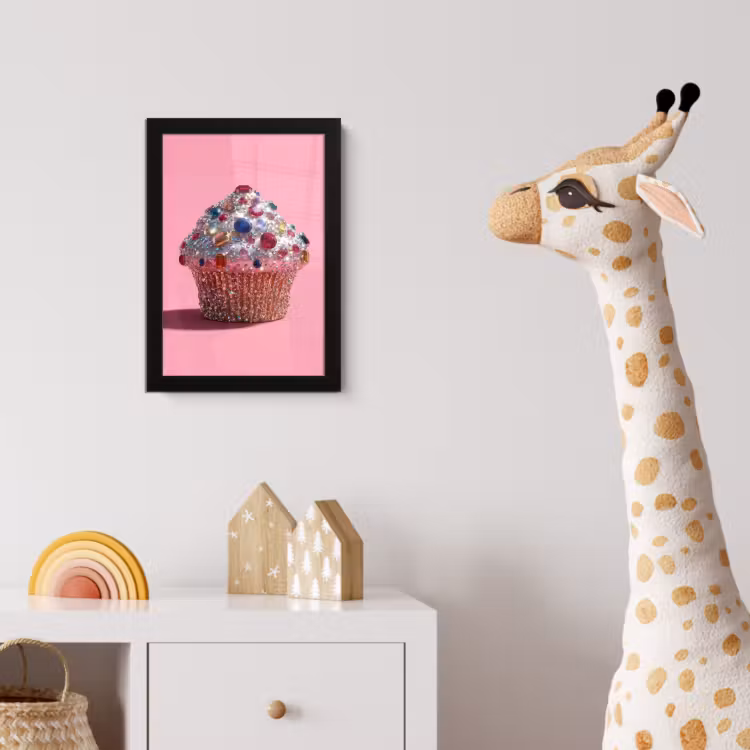 Cupcake - Kleurrijk - Edelstenen fotolijst zwart zonder passe partout klein -usfeer4_kinderkamer