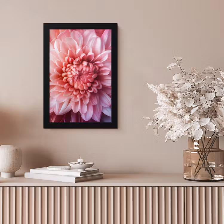Dahlia - Bloem - Close up - Roze fotolijst zwart zonder passe partout klein -sfeer5