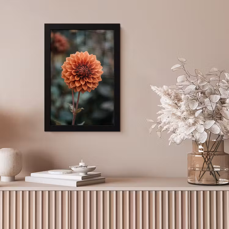 Dahlia - Bloem - Natuur - Sfeervol fotolijst zwart zonder passe partout klein -sfeer5