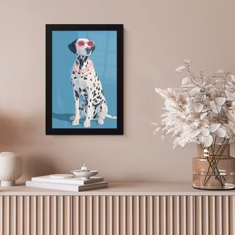 Dalmatiër - Zonnebril - Blauw fotolijst zwart zonder passe partout klein -sfeer5