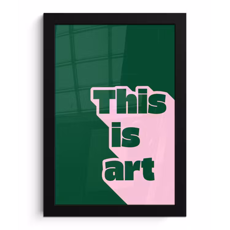 This is art - Schaduw - Roze fotolijst zwart zonder passe partout klein -3d