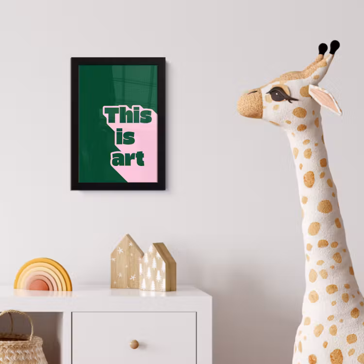 This is art - Schaduw - Roze fotolijst zwart zonder passe partout klein -usfeer4_kinderkamer
