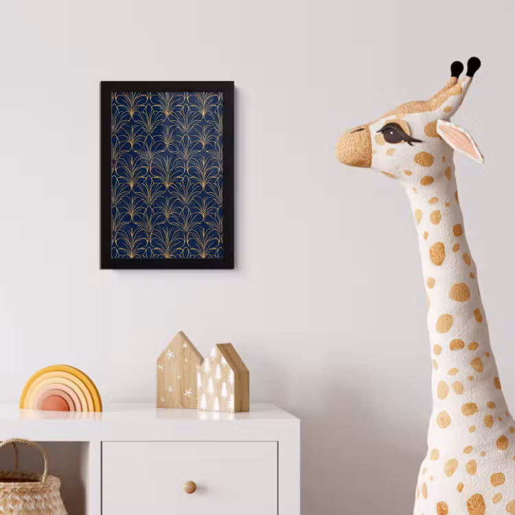 Deco - Waaier - Blauw fotolijst zwart zonder passe partout klein 224 -usfeer4_kinderkamer