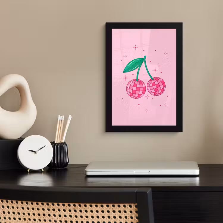 Decoratie - Disco-bal - Feest - Roze fotolijst zwart zonder passe partout klein -sfeer1