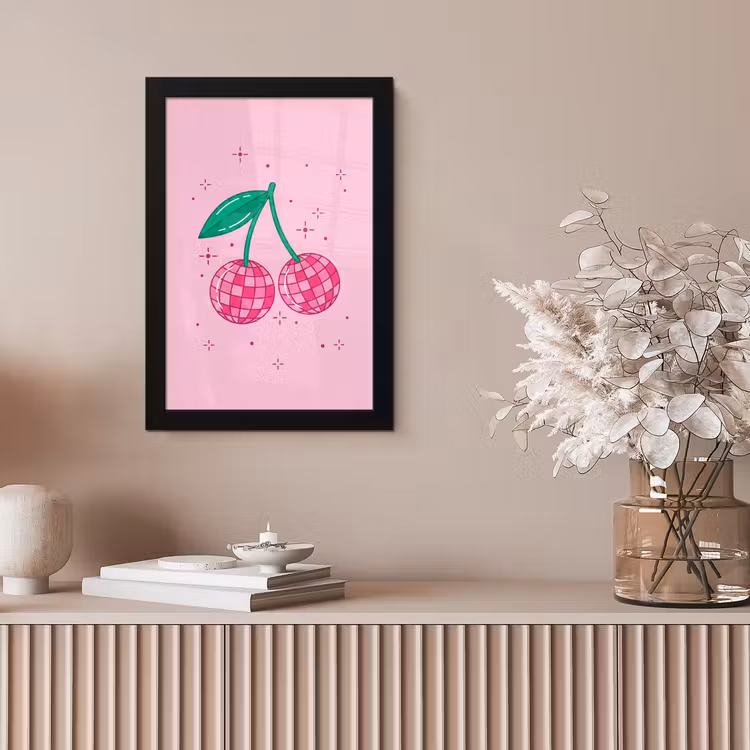 Decoratie - Disco-bal - Feest - Roze fotolijst zwart zonder passe partout klein -sfeer5
