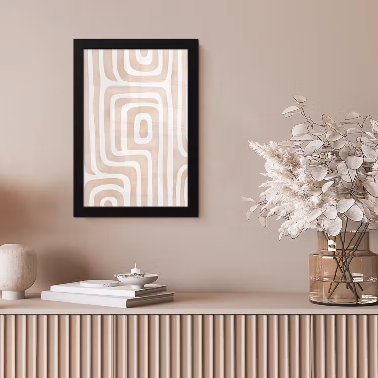 Decoratief - Labyrint - Beige fotolijst zwart zonder passe partout klein -sfeer5