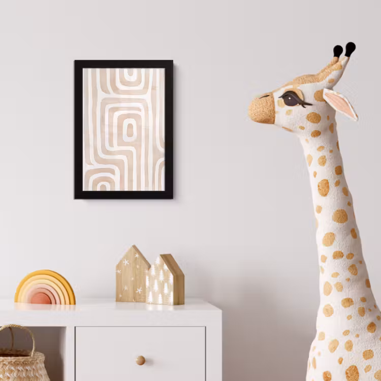 Decoratief - Labyrint - Beige fotolijst zwart zonder passe partout klein -usfeer4_kinderkamer