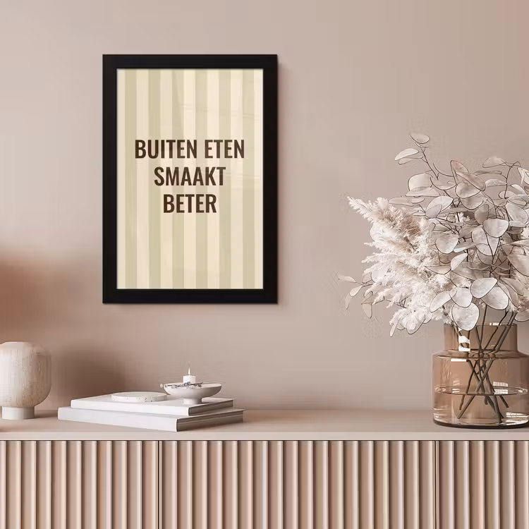 Buiten - Quote - Strepen - Zomer fotolijst zwart zonder passe partout klein -sfeer5