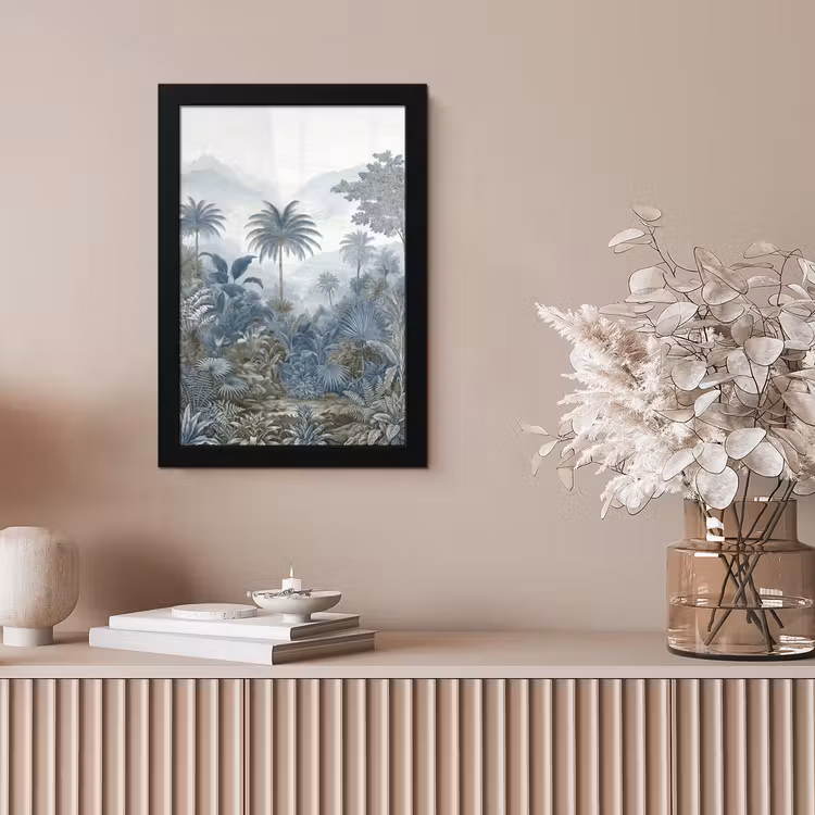 Jungle - Modern - Blauw - Groen fotolijst zwart zonder passe partout klein -sfeer5