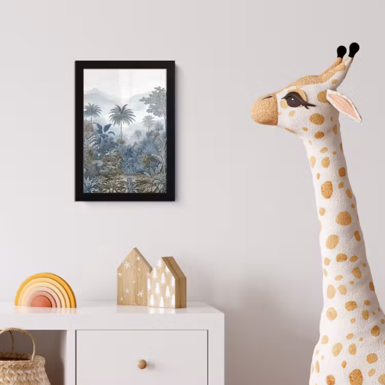 Jungle - Modern - Blauw - Groen fotolijst zwart zonder passe partout klein -usfeer4_kinderkamer