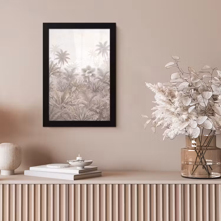 Jungle - Tropisch - Natuur -Vintage - Beige fotolijst zwart zonder passe partout klein -sfeer5