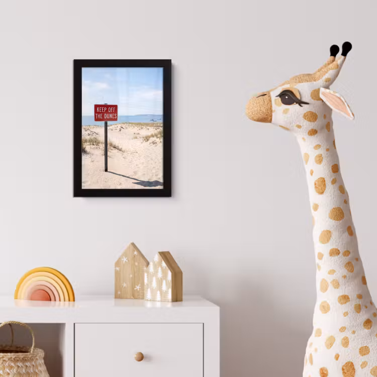 Duin - Bord - Kust - Landschap - Rood fotolijst zwart zonder passe partout klein -usfeer4_kinderkamer