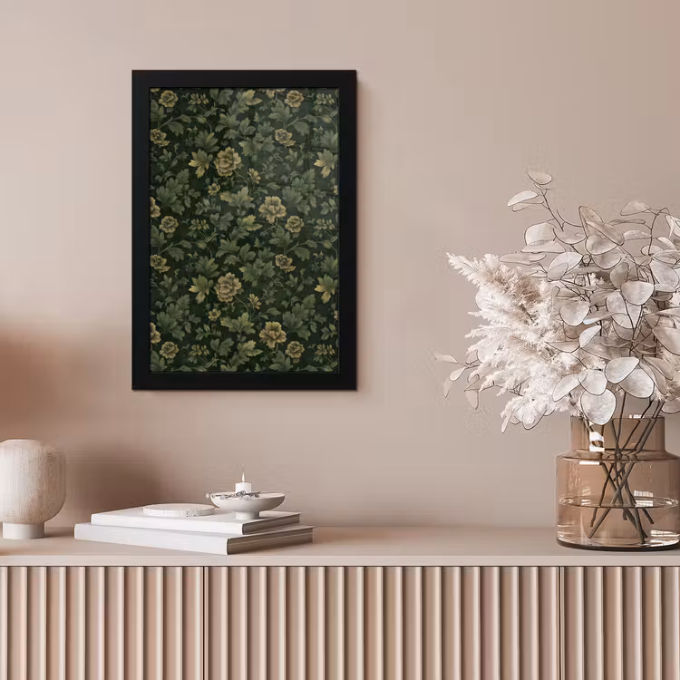 Donker - Groen - Goud - Botanisch fotolijst zwart zonder passe partout klein 224 -sfeer5