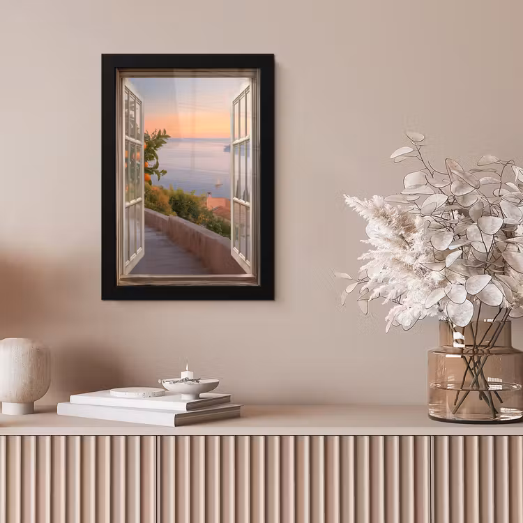 Doorkijk - Uitzicht - Meer - Landschap fotolijst zwart zonder passe partout klein -sfeer5