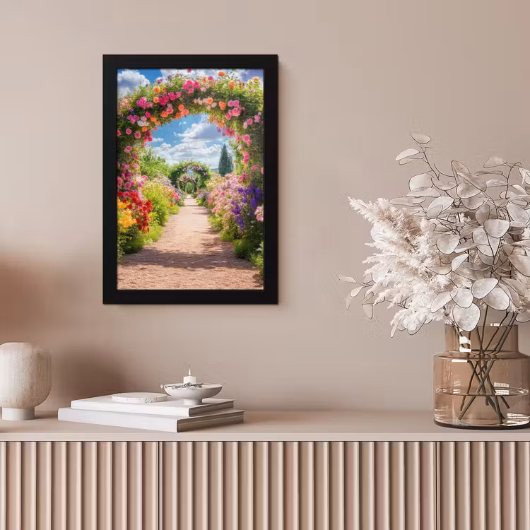 Doorkijk - Bloemen - Kleurrijk - Natuur fotolijst zwart zonder passe partout klein -sfeer5