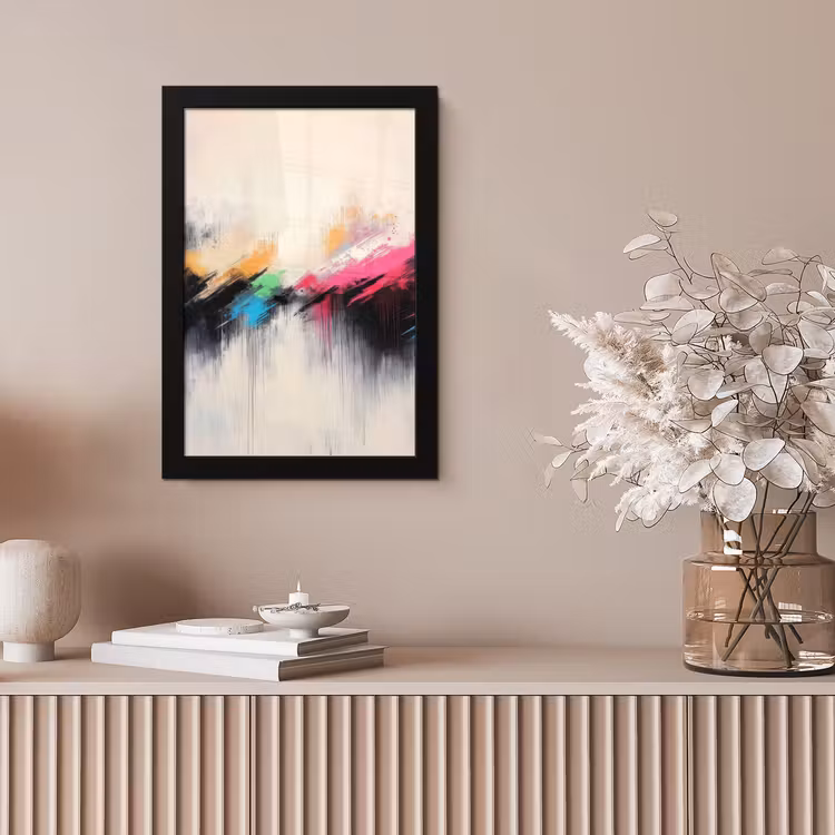 Dynamisch - Abstract - Kleurrijk - Zwart fotolijst zwart zonder passe partout klein -sfeer5