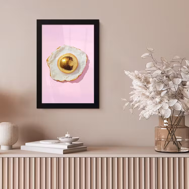 Ei - Disco - Ontbijt - Glitter fotolijst zwart zonder passe partout klein -sfeer5