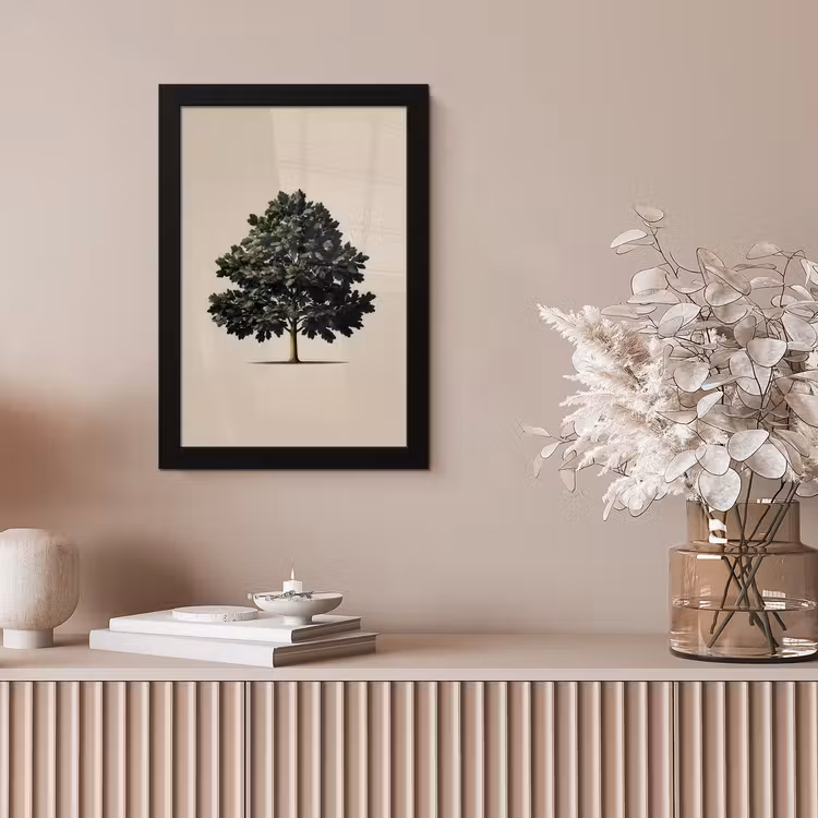 Eikenboom - Schaduw - Egaal fotolijst zwart zonder passe partout klein -sfeer5