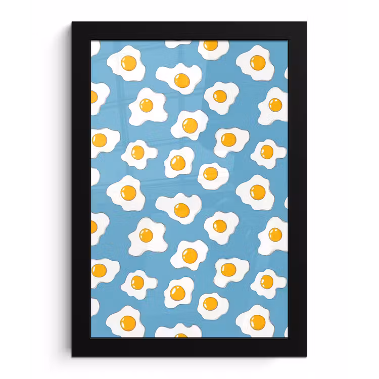 Eieren - Dooiers - Blauw fotolijst zwart zonder passe partout klein 224 -3d