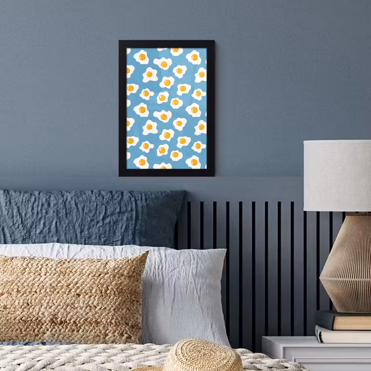 Eieren - Dooiers - Blauw fotolijst zwart zonder passe partout klein 224 -sfeer3