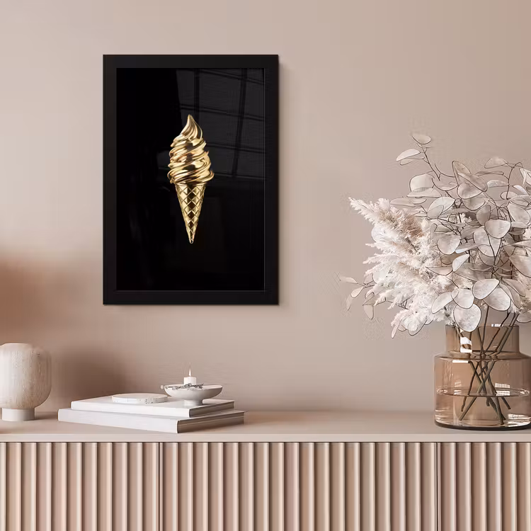 Ijs - Goud - Zwart - Eten fotolijst zwart zonder passe partout klein -sfeer5