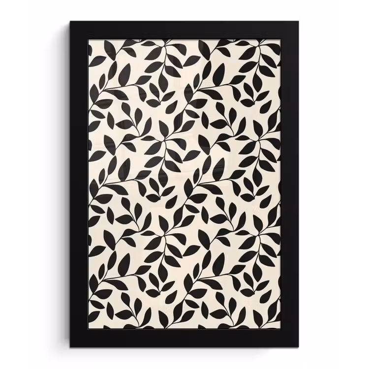 Elegant - Patroon - Zwart - Beige fotolijst zwart zonder passe partout klein 224 -3d