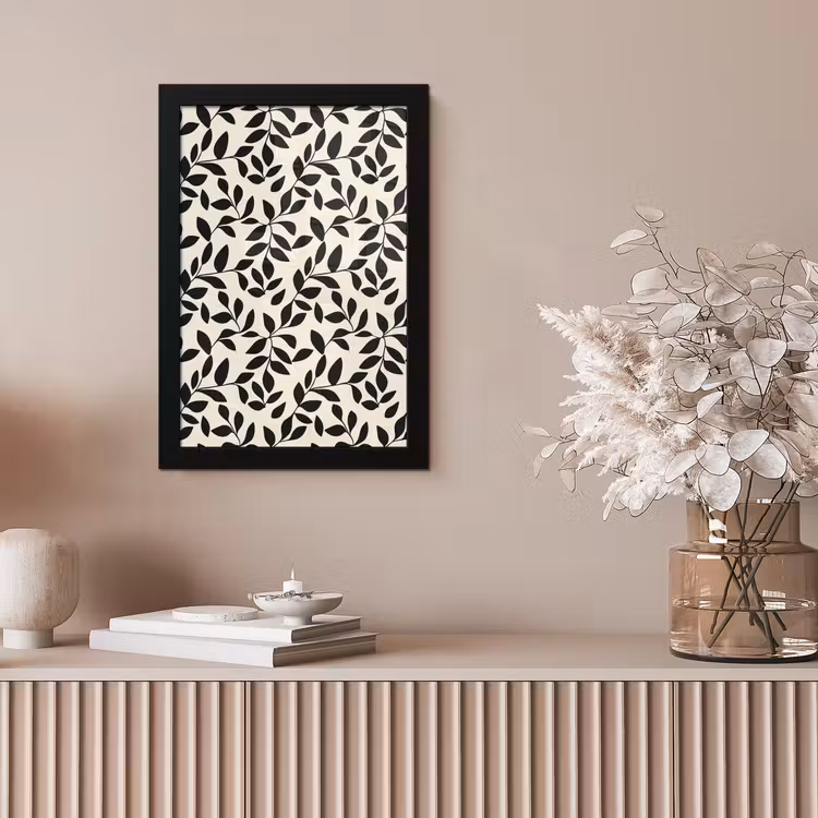 Elegant - Patroon - Zwart - Beige fotolijst zwart zonder passe partout klein 224 -sfeer5
