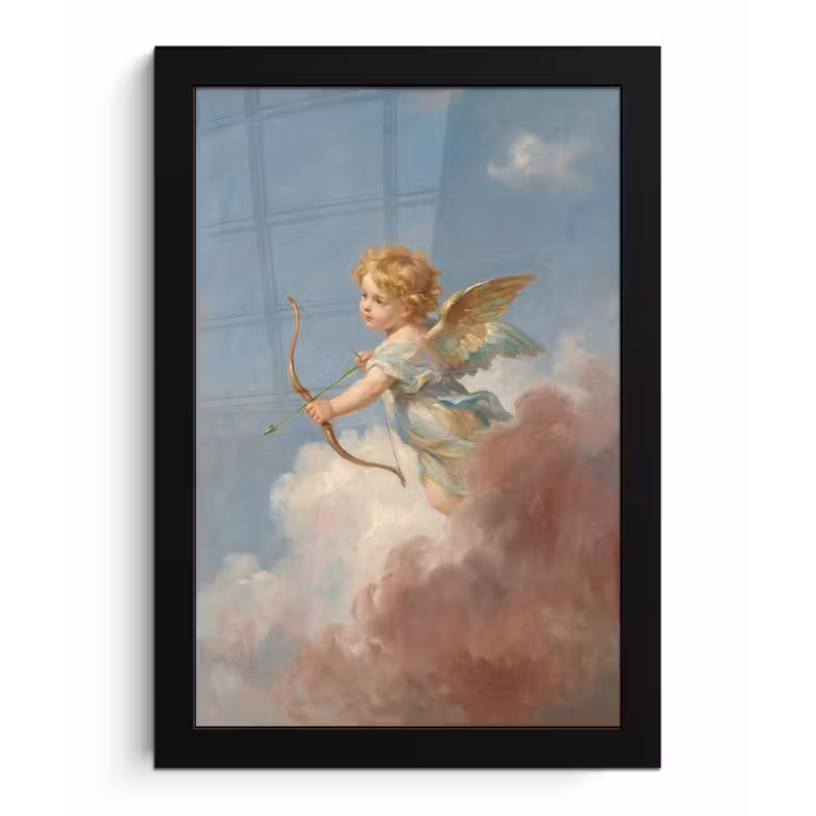 Engel - Pijl en boog - Mythologie - Klassiek fotolijst zwart zonder passe partout klein -3d