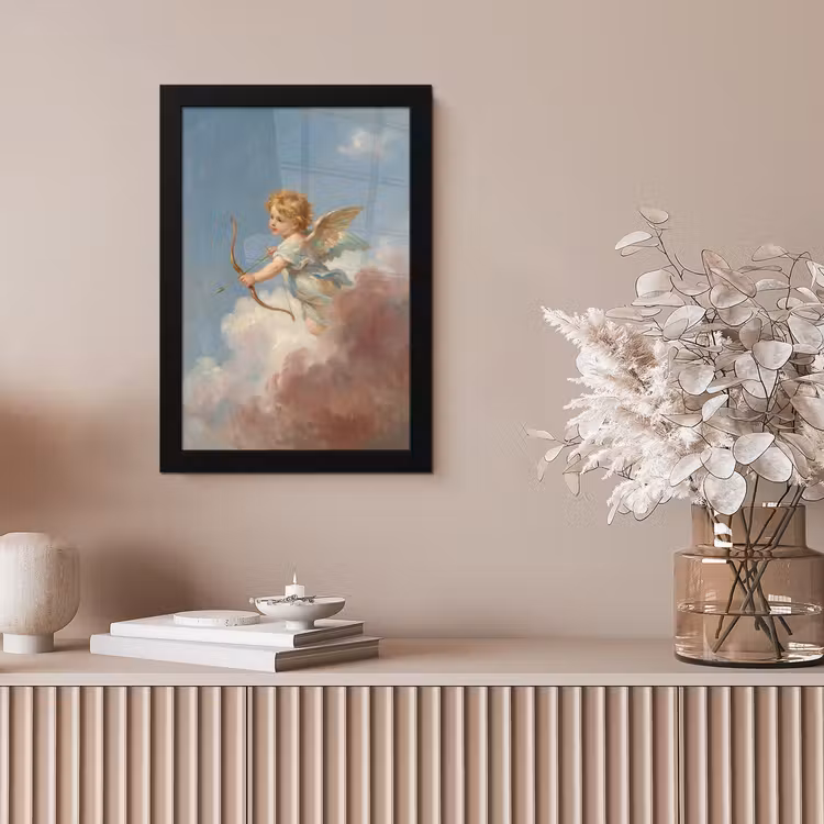 Engel - Pijl en boog - Mythologie - Klassiek fotolijst zwart zonder passe partout klein -sfeer5