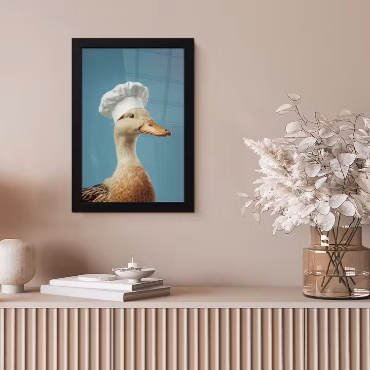 Eend - Koksmuts - Cute - Vogel fotolijst zwart zonder passe partout klein -sfeer5