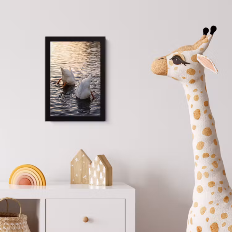 Eenden - Water - Natuur fotolijst zwart zonder passe partout klein -usfeer4_kinderkamer