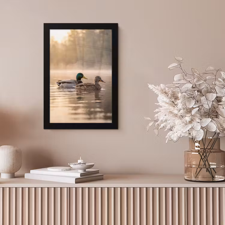 Eenden - Water - Mist - Natuur fotolijst zwart zonder passe partout klein -sfeer5