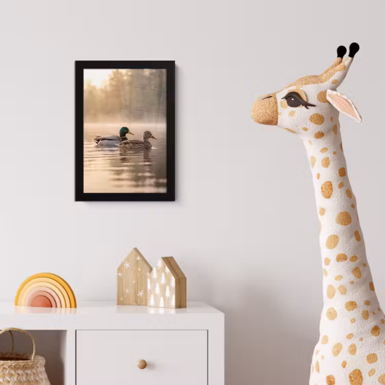 Eenden - Water - Mist - Natuur fotolijst zwart zonder passe partout klein -usfeer4_kinderkamer