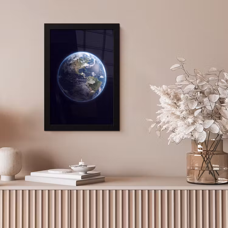 Bilder mit Rahmen - Erde – Weltraum – Kosmos - Aarde - Ruimte - Kosmos fotolijst zwart zonder passe partout klein
