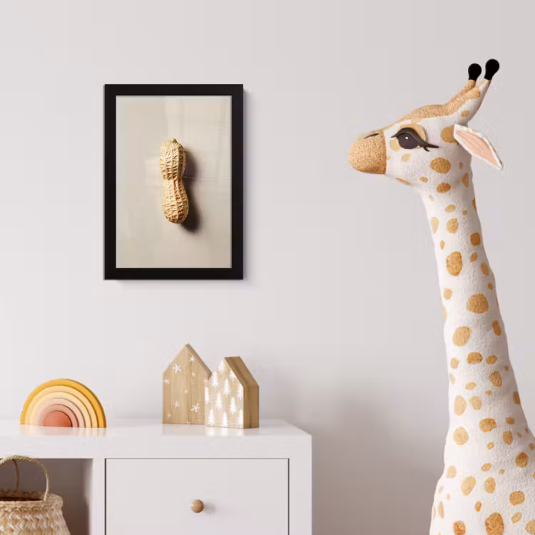 Pinda - Ruw - Beige fotolijst zwart zonder passe partout klein -usfeer4_kinderkamer
