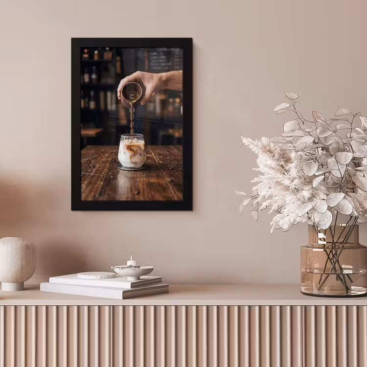 Espresso - Melk - Café fotolijst zwart zonder passe partout klein -sfeer5