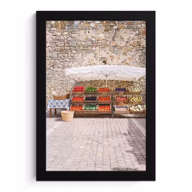 Bilder mit Rahmen - Essen – Markt – Frisch - Eten - Markt - Vers fotolijst zwart zonder passe partout klein