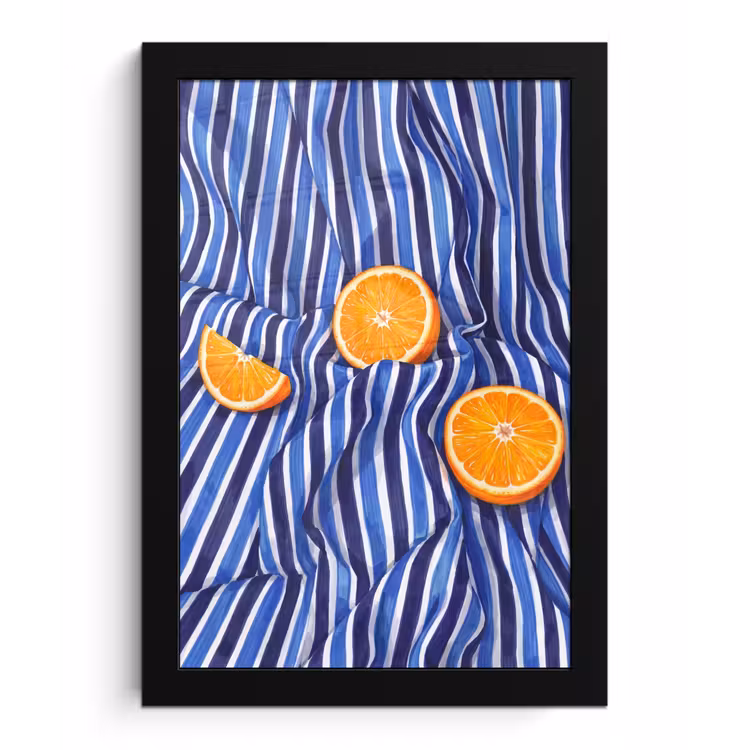 Bilder mit Rahmen - Essen – Obst – Orange - Eten - Fruit - Oranje fotolijst zwart zonder passe partout klein