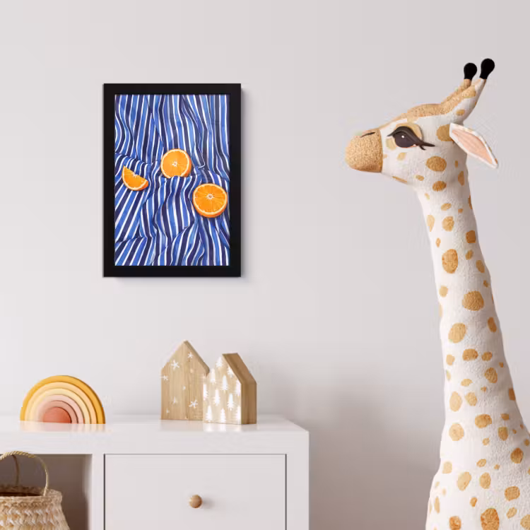 Bilder mit Rahmen - Essen – Obst – Orange - Eten - Fruit - Oranje fotolijst zwart zonder passe partout klein
