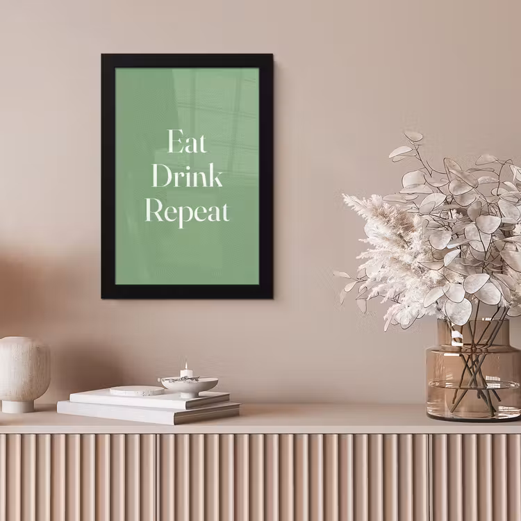 Eten - Drinken - Tekst - Mintgroen fotolijst zwart zonder passe partout klein -sfeer5