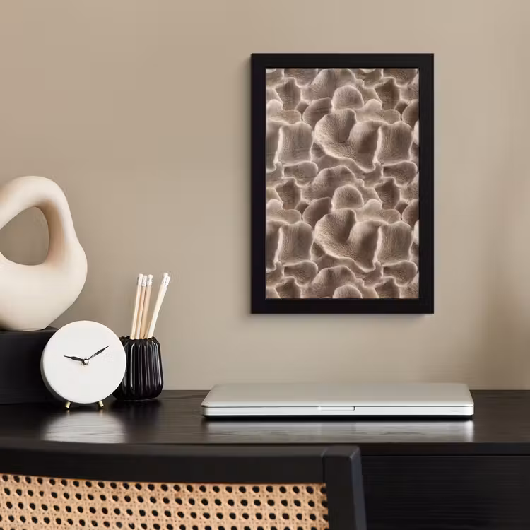 Waaiervorm - Beige - Vezel textuur fotolijst zwart zonder passe partout klein 224 -sfeer1