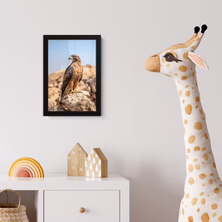 Valk - Vogel - Rots - Macht fotolijst zwart zonder passe partout klein -usfeer4_kinderkamer