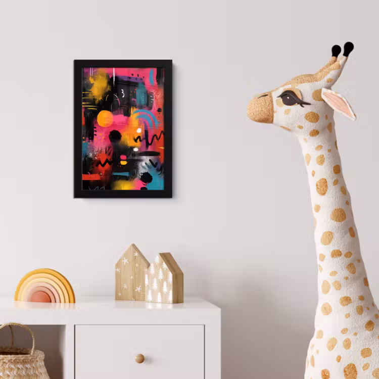 Kleurvlakken - Vormen - Kleurrijk - Abstract fotolijst zwart zonder passe partout klein -usfeer4_kinderkamer