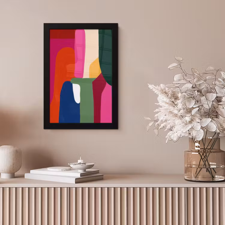 Kleurvakken - Recht - Rond - Abstract fotolijst zwart zonder passe partout klein -sfeer5
