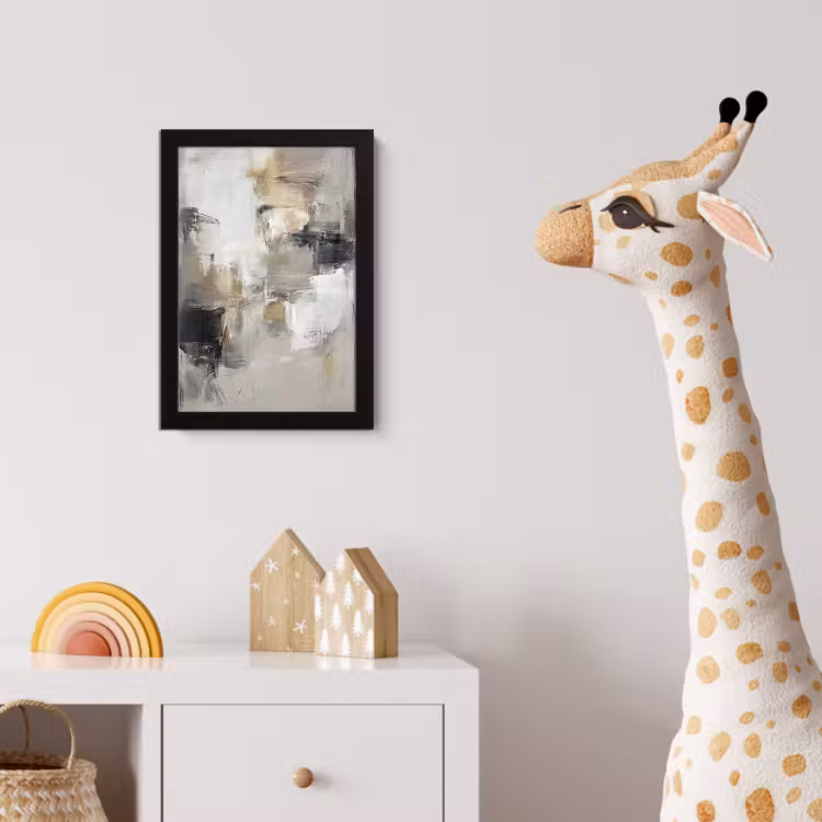 Kleurenpalet - Penseelstreken - Beige - Nevelig fotolijst zwart zonder passe partout klein -usfeer4_kinderkamer
