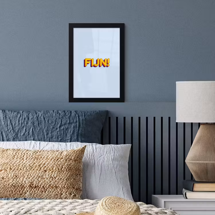 Fijn - Geel - Oranje fotolijst zwart zonder passe partout klein -sfeer3