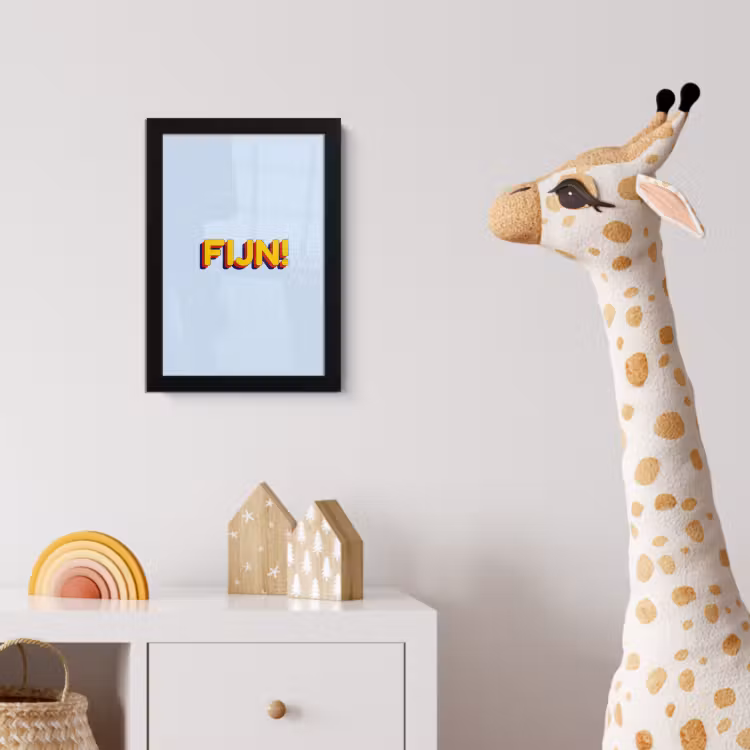 Fijn - Geel - Oranje fotolijst zwart zonder passe partout klein -usfeer4_kinderkamer