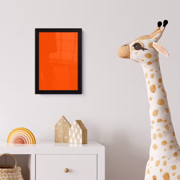 Fiery - Tangerine - Oranje fotolijst zwart zonder passe partout klein 224 -usfeer4_kinderkamer