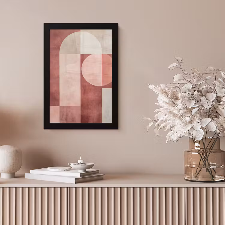 Figuren - Abstract - Roze fotolijst zwart zonder passe partout klein -sfeer5