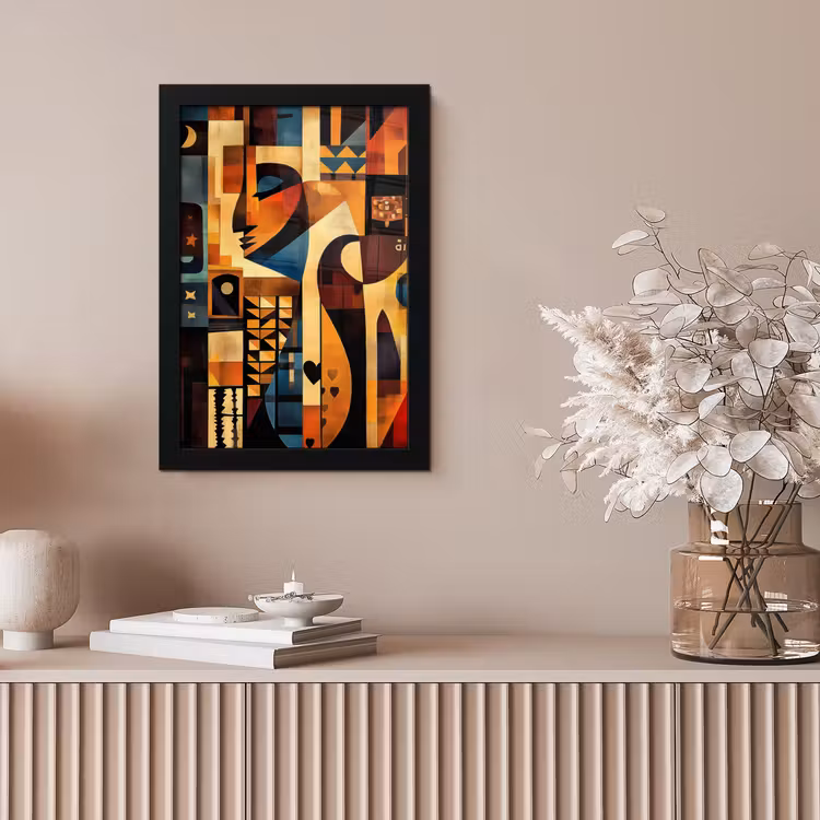Figuren - Abstract - Symbolen fotolijst zwart zonder passe partout klein -sfeer5